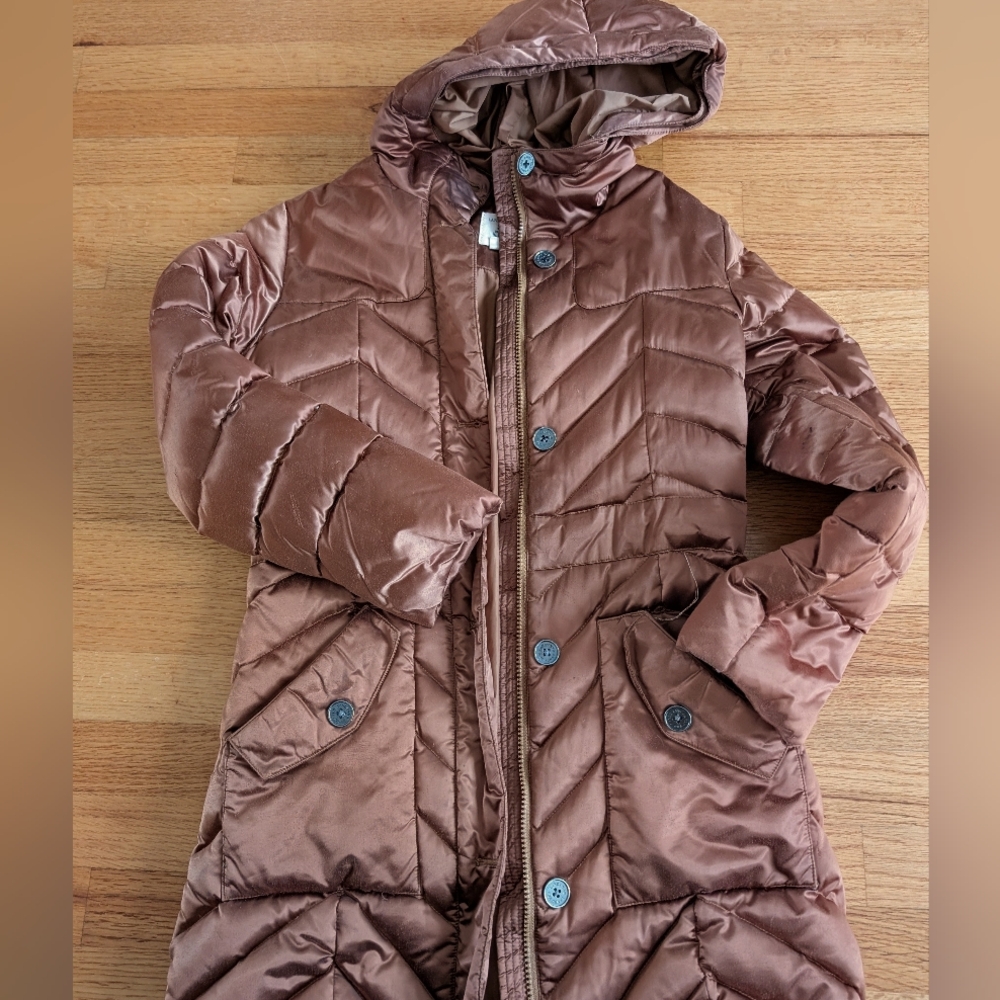 Lands End Girls Down Long  Jacket Size M, 10-12, Copper